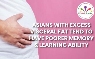 Asians with excess visceral fat tend to have poorer memory & learning ability