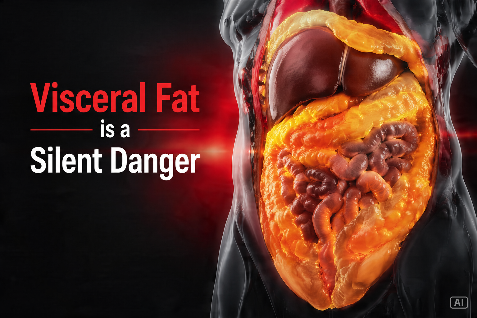 Visceral fat attacking the body’s vital organs