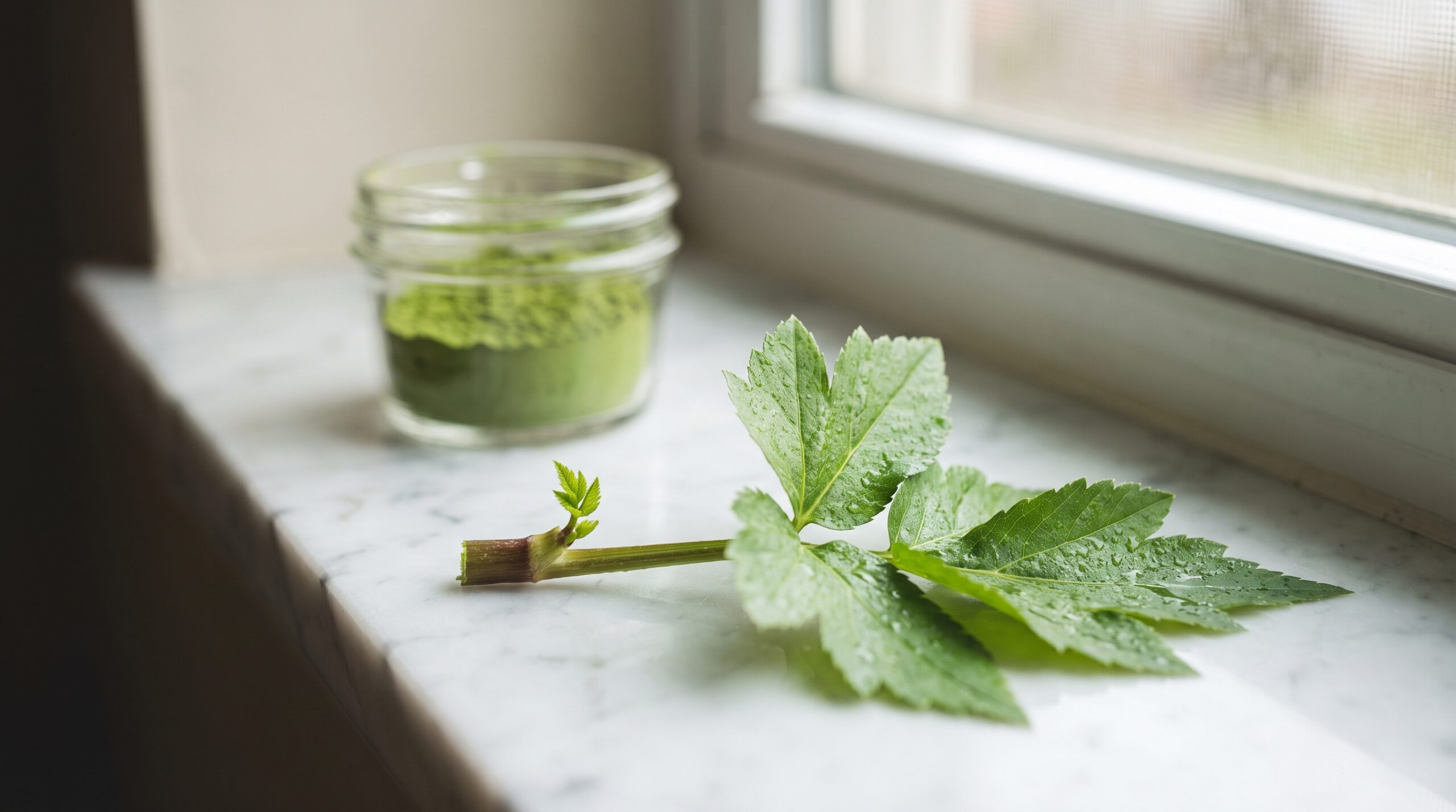 Organic Ashitaba leaf with powder