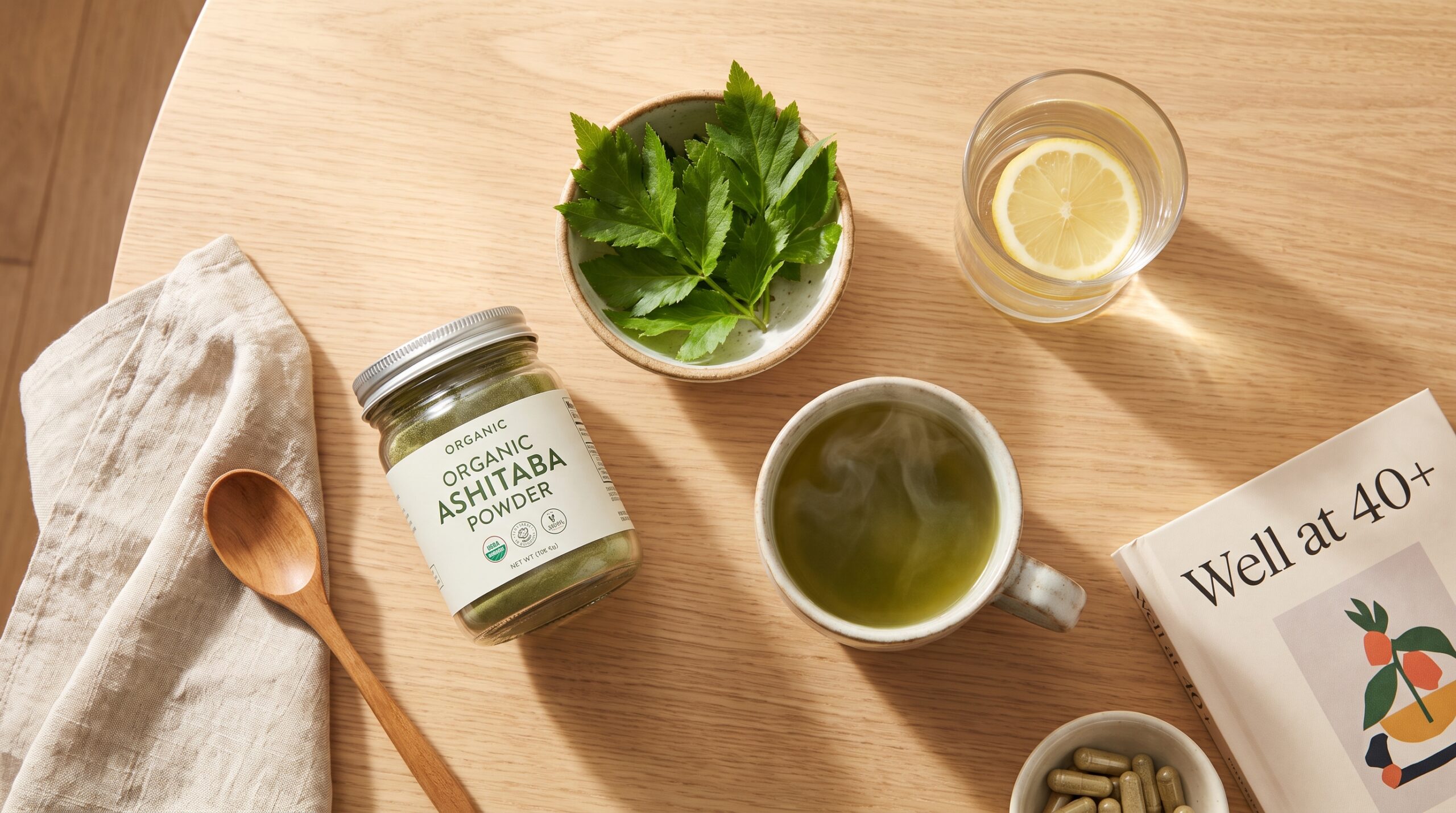 Morning wellness routine with Ashitaba powder