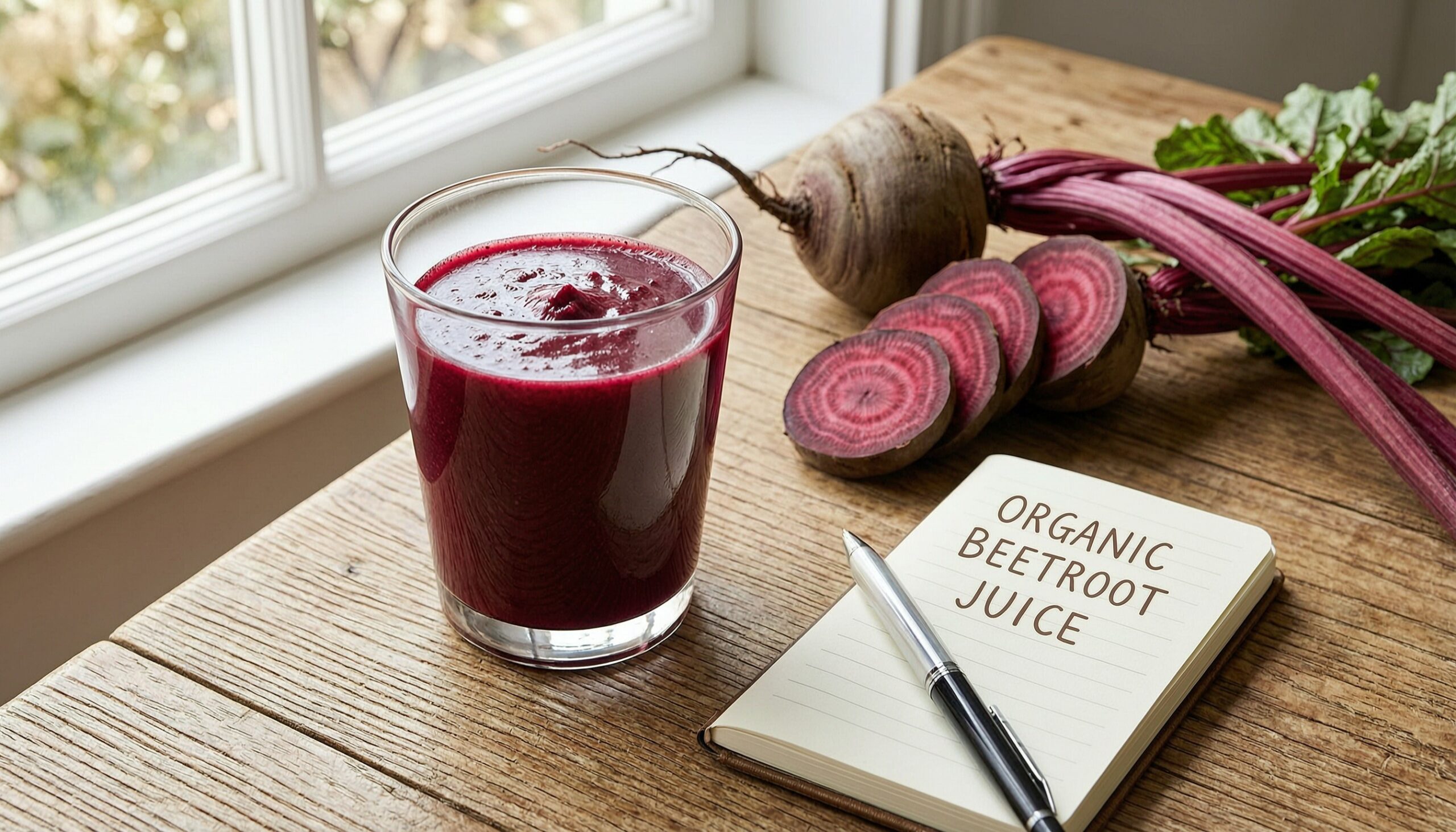 Beetroot juice lifestyle shot