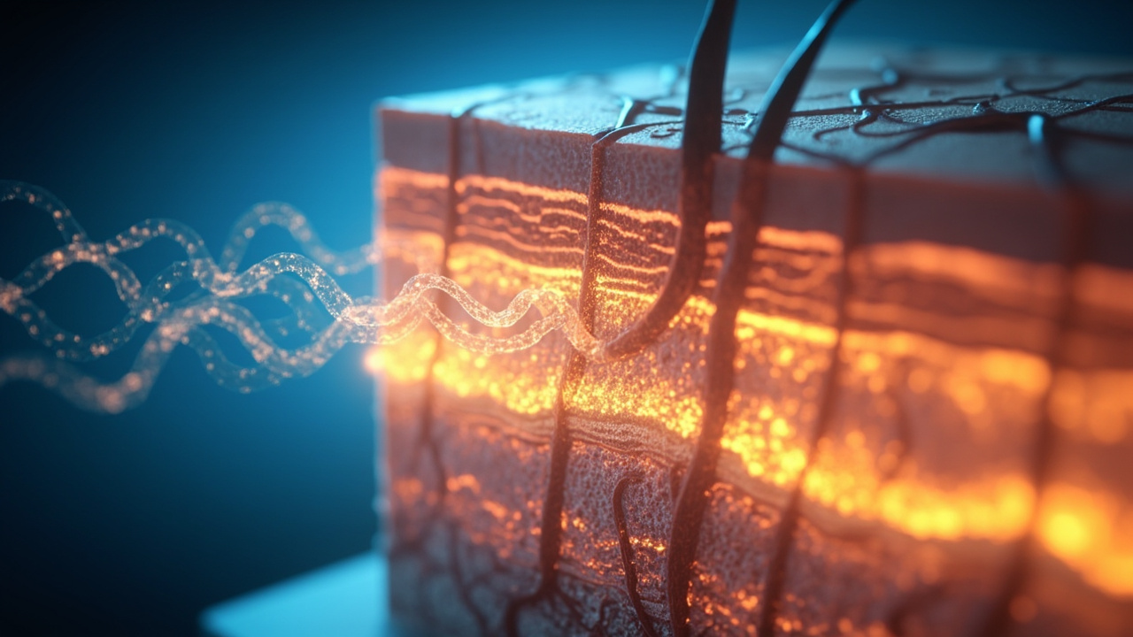 Collagen tripeptide molecules penetrating skin layers
