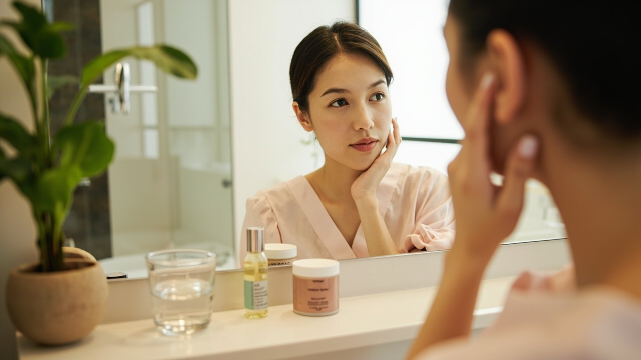 Anti-ageing skincare routine and collagen concept