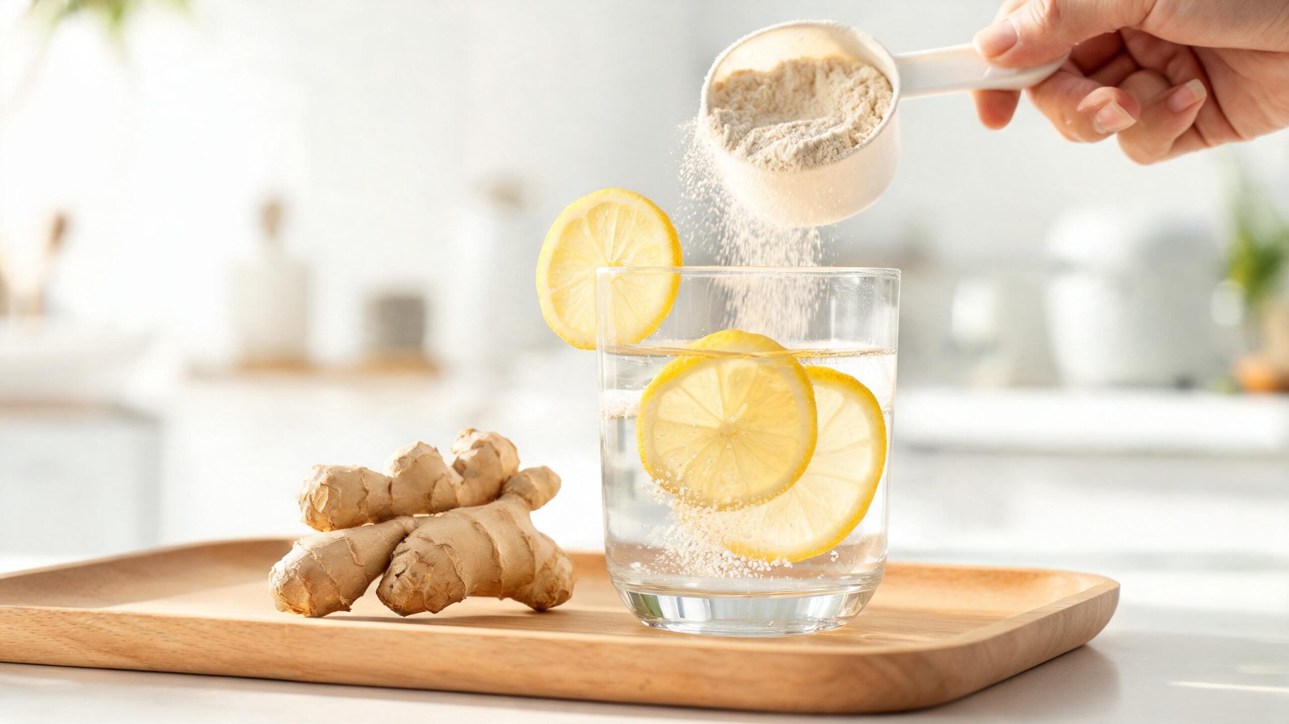 Best protein powder for sensitive stomach — gentle plant-based blend with lemon and ginger